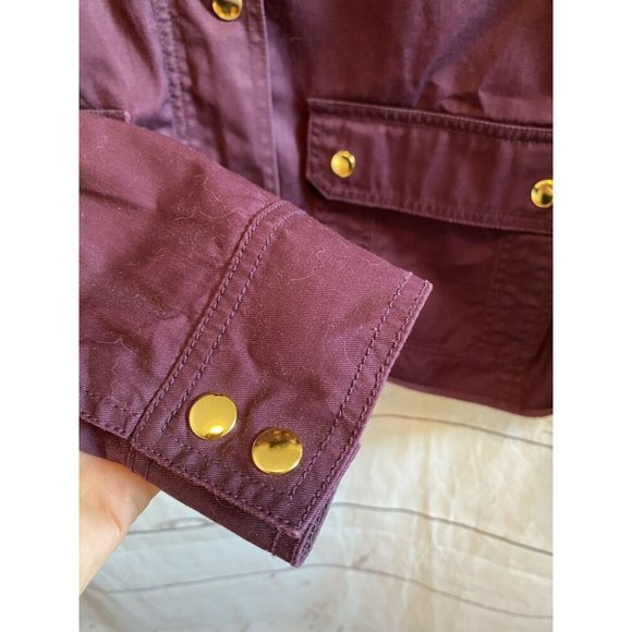 J. Crew Relaxed Boyfriend Field Zip Jacket Denim Plum Womens Medium Cotton - Picture 5 of 8